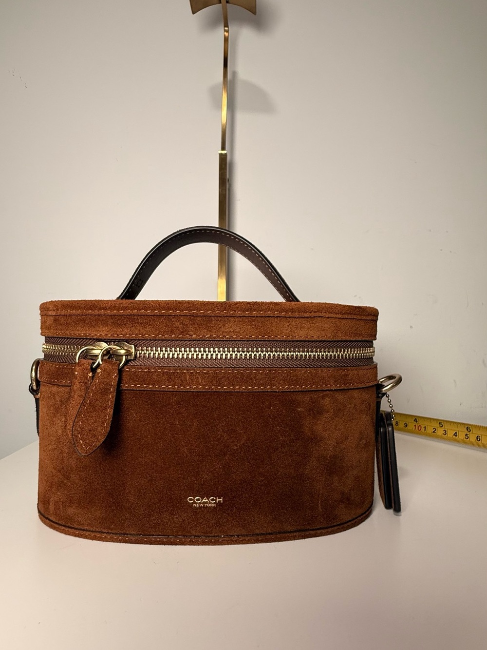 Coach Trail Brown Suede Crossbody Bag